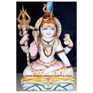 Blanc Marbre Seigneur Shiva Statue - Product Image 1