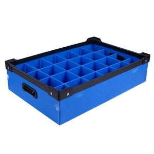 Caja de almacenamiento plegable de plástico corrugado, multifunción, PP, con hoja de partición