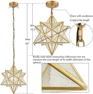Lámpara colgante de estrella Morava, accesorio decorativo hecho a mano, de latón moderno, de cristal, de la mejor calidad - Product Image 4