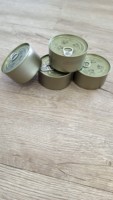 Boîtes de conserve rondes en acier colorées avec logo personnalisé, imprimées CMYK, sans étain, pour l'emballage et l'expédition alimentaire, en provenance du Vietnam