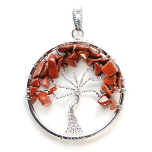 Wholesale Red Jasper Tree of Life Pendant Semi-Precious Stone <b>Crystal</b> <b>Craft</b> - Product Image 3