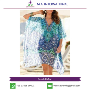 Latest New Arrival Printed Design Chiffon Material <b>Beach</b> <b>Kaftan</b> - Product Image 2