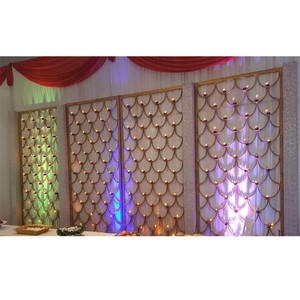 แผงฉากหลังติดผนังรูปเทียนงานแต่งงานพราวแบบทันสมัยกรอบเพชรเป็นประกายสำหรับตกแต่งงานแต่งงานของอินเดียเวทีงานแต่งงานออสเตรเลีย - Product Image 1