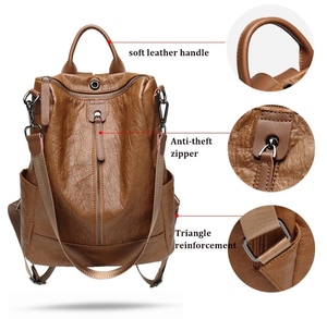 New article <b>backpack</b> 2021 custom made logo genuine leather shoulder <b>backpack</b> for ladies - Product Image 2