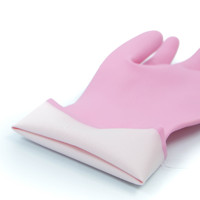 Gants flocqués en caoutchouc naturel rose, antidérapants, imperméables, épaisseur 17 mil, à manchette droite, pour la manipulation de la viande et du poisson - Fabriqués en Malaisie