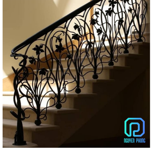 Rampe d'escalier intérieure en métal de luxe, design personnalisé, couleur or, fer, traditionnelle, résistante à la rouille - Product Image 2