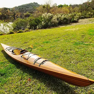 Kayak individual de 15 'para 1 persona, kayak con paleta, bote de pesca para Lago, bote de madera, canoa
