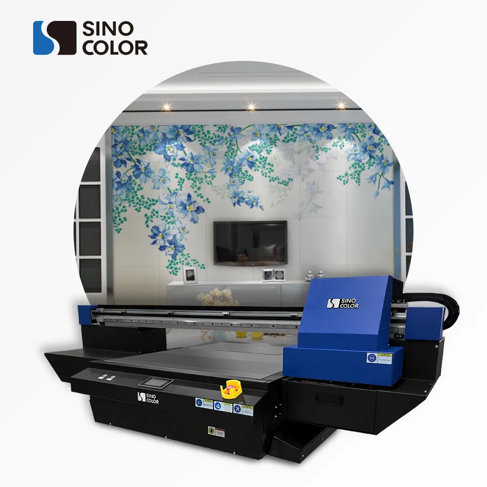 Sinocolor Alle Stijve Materiaal Beste 6090 Led Uv Lamp Inkjet Met Spot Witte Lak Kleur Printer Printing Machine Voor Souvenirs