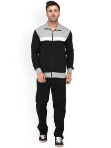 <b>Men's</b> New Style Tracksuit Jogging Black & <b>Grey</b> Solid Tracksuit Trousers Stripe Fitness Custom Crewneck <b>Sweatshirt</b> Set - Product Image 3