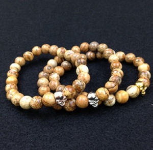 Bracelet image perles de jaspe Bracelet en pierre cristal pierres précieuses guérison bijoux de mode hommes et femmes cadeau énergie méditation - Product Image 5