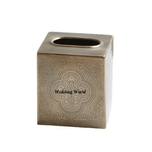 Boîte à mouchoirs galvanisée de luxe Qualité supérieure faite à la main Porte-serviettes de table en forme de rectangle Boîte à mouchoirs en métal fantaisie - Product Image 5