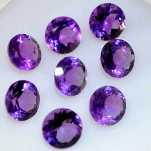 Vente en gros de cabochon de pierres précieuses en vrac de forme ronde améthyste à facettes pour la fabrication de bijoux naturels de bonne qualité par carat - Product Image 5