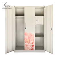 Armoire de chambre moderne en métal et acier, style industriel vintage, avec miroir, pour bureau
