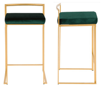 Chaise à cadre en acier inoxydable, nouveau, moderne, avec doublure en tissu velours, pour salon