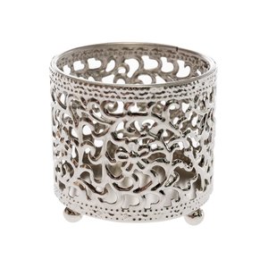 Porte-bougie en aluminium de haute qualité avec finition argentée pour la décoration de la maison, des mariages et de Noël - Product Image 6
