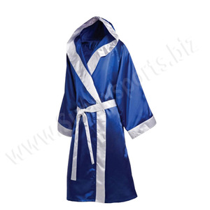 Robe de boxer avec capuche, vêtement en satin bleu, de haute qualité, nouvelle collection - Product Image 3