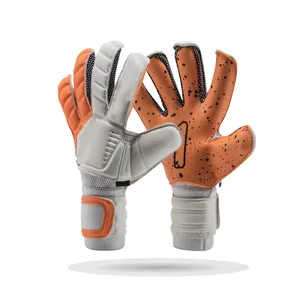 高品质握把乳胶守门员手套硅印花手掌安全手腕覆盖重型足球手套