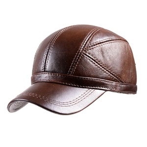 Gorro de Béisbol Unisex de Cuero 100% Genuino para Invierno, Diseño Deportivo de 6 Paneles para Todas las Temporadas - Product Image 1