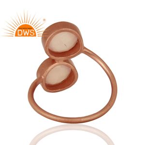 Rose Chalcedony Gemstone Ring Designer Handmade Rose Gold Plated Silver Unisex Ring Jewelry Manufacturer - Product Image 3