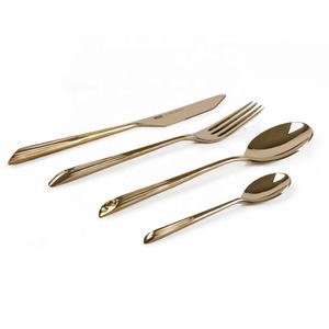 New Arrival Personalized Flatware Royal <b>Stainless</b> <b>Steel</b> <b>Cutlery</b> Set Gold Tone Polished Brass Lining End Handle <b>Cutlery</b> Set - Product Image 6