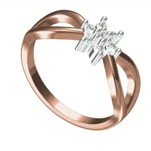 0.15TCW Настоящее круглое бриллиантовое цветочное Кольцо женское кольцо 14K розовое золото кольцо классическое, но элегантное кольцо.