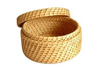 Panier de rangement en osier carré pour la maison, best-seller en gros, petit panier à pain et à fruits avec poignée, panier de pique-nique