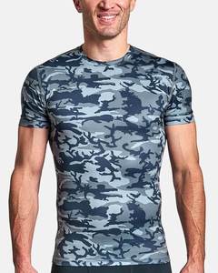 Camiseta de manga corta para hombre, camisa de compresión con cuello redondo, capa base, alta calidad, estampado de camuflaje - Product Image 1