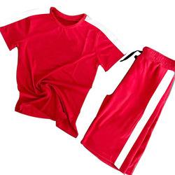 2021 Men T-Shirts 2 Piece Sets Summer Cotton Short Sleeve T Shirts+Shorts - Product Image 5