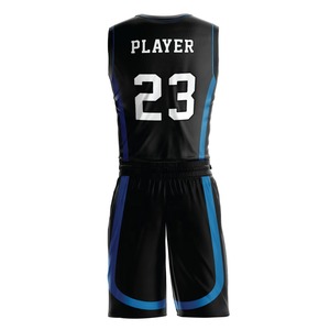 Ensemble d'uniformes de basket-ball pour hommes, tous noirs et personnalisés, respirant, réversible, en Jersey, par Sublimation, nouvelle collection 2022 - Product Image 5