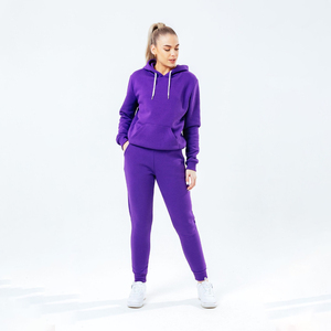 Oversize Wholesale Full Customized Logo Women Sweatsuit Set Women 2 Pieces Jogger Suits Sportswear Outdoors Cotton Tracksuit - Product Image 1