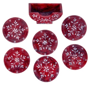 Hotel Home Or Restaurant Kitchen Ware Catering Item <b>Marble</b> <b>Coaster</b> Cup Pads Standard Quality Blue <b>Marble</b> Tea <b>Coaster</b> - Product Image 2
