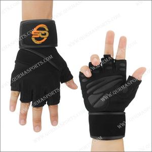 Guantes de cuero sin dedos para entrenamiento, guantes de levantamiento de pesas, para Fitness, gimnasio, entrenamiento - Product Image 3