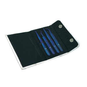 Étui de pincettes à faux-cils, support élastique, de couleur bleue, étui en acier inoxydable de qualité supérieure, 1 pièce - Product Image 2