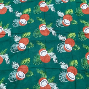 ขายส่งผ้าโสร่งฮาวายออกแบบใหม่ปะการังและมะพร้าวพิมพ์100% เรยอนพิมพ์ลายดอกไม้สำหรับชุดชายหาด - Product Image 1