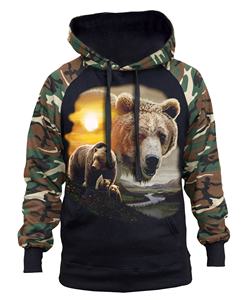 Jersey deportivo de invierno de poliéster 100% para hombre, nuevos diseños, sudadera de béisbol con capucha de camuflaje sublimado con mangas raglán - Product Image 1