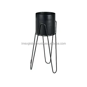 Black Finishes Decorative Flower Pots & Planters with Stand