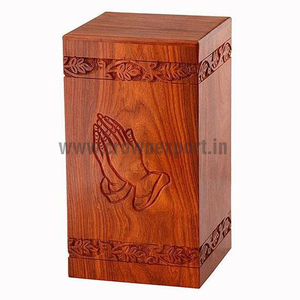 Dark Brown Wooden Cremation Urns Handcrafted Engraved Religious Cross Cremation Urns For Adult Human Ashes From Top Dealers - Product Image 6
