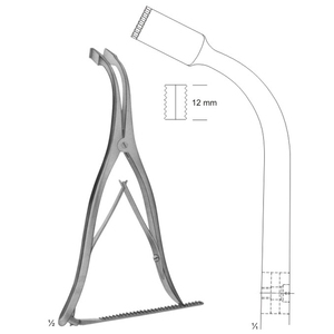Lames latérales en acier inoxydable GOSSET, lame centrale de 58mm, écarteur abdominal auto-rétractable, 59x57mm - Product Image 4