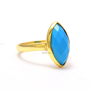 Piedra preciosa turquesa natural Anillo de marquesa de plata esterlina 925 Conjunto de bisel vintage Anillo de aniversario para proveedores mayoristas - Product Image 2