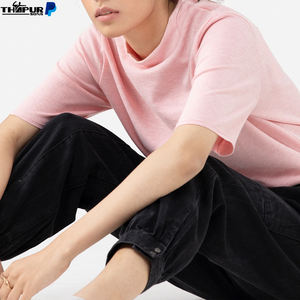 Camisetas de Punto de Algodón 100% Ecológicas al por Mayor, Logotipo Personalizado, Cuello Redondo Informal, Talla XL, Primavera, Verano, Otoño, Tela de Spandex de 180 g - Product Image 3