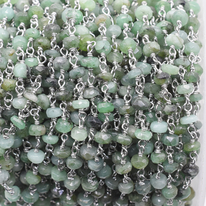 สร้อยแบบพันรอบประดับลวด925ชุบเงินสีเงินสีเงินมรกตสำหรับเครื่องประดับ - Product Image 6