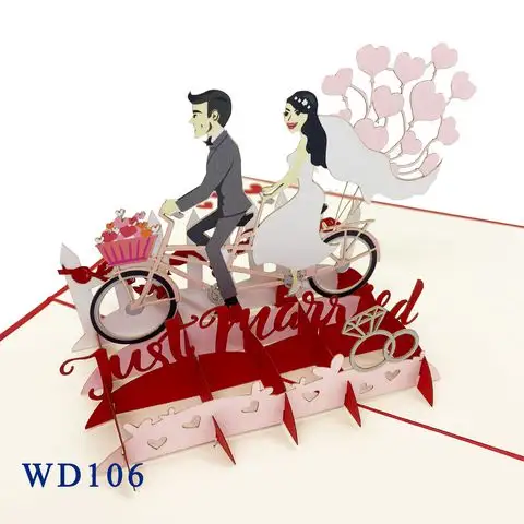 Wedding Pop Up Card 3D Love Couple Greeting Card Design Wholesale Customized Handicraft Wedding Decorate