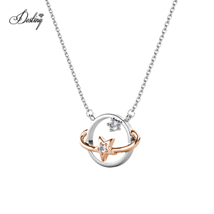 Colgante Daisini Guardian of Galaxy Star y Planet adornado con cristales de Swarovski joyería lindo collar celestial - Product Image 3