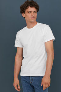 Hommes Vente Chaude Uni Basique 100% T-shirt en coton/En Gros Pas Cher Col rond Manches Courtes T-shirt - Product Image 3