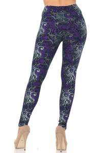 New Customized Logo Women Fitness Wear Purple Hypnotic Swirl Leggings - Product Image 4