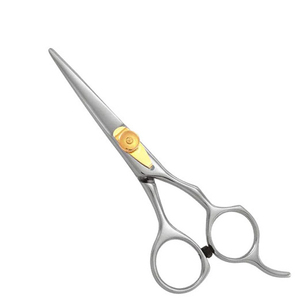 Ciseaux de coiffure professionnels en acier inoxydable, bord de rasoir ultra-affûté, réglables, semi-plaqués or, avec vis – Fournitures pour salon de coiffure - Product Image 1
