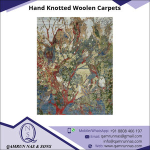 Tapis en laine noué à la main rectangulaire moderne Tapis et ensembles de conception tibétaine durable pour la maison ou la prière - Product Image 3