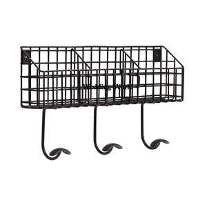 <b>Wall</b> Mounted Metal <b>Basket</b> Black Powder Coated Handmade <b>Basket</b> Premium Quality Handmade Wholesale Metal <b>Basket</b> - Product Image 2