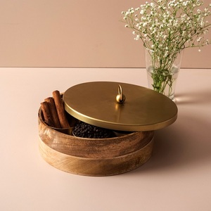 กล่องเครื่องเทศไม้พร้อมฝาโลหะกล่องเครื่องเทศเครื่องครัว - Product Image 3