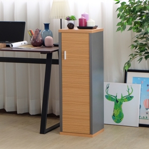 3-tier wooden storage cabinet with door - Product Image 1